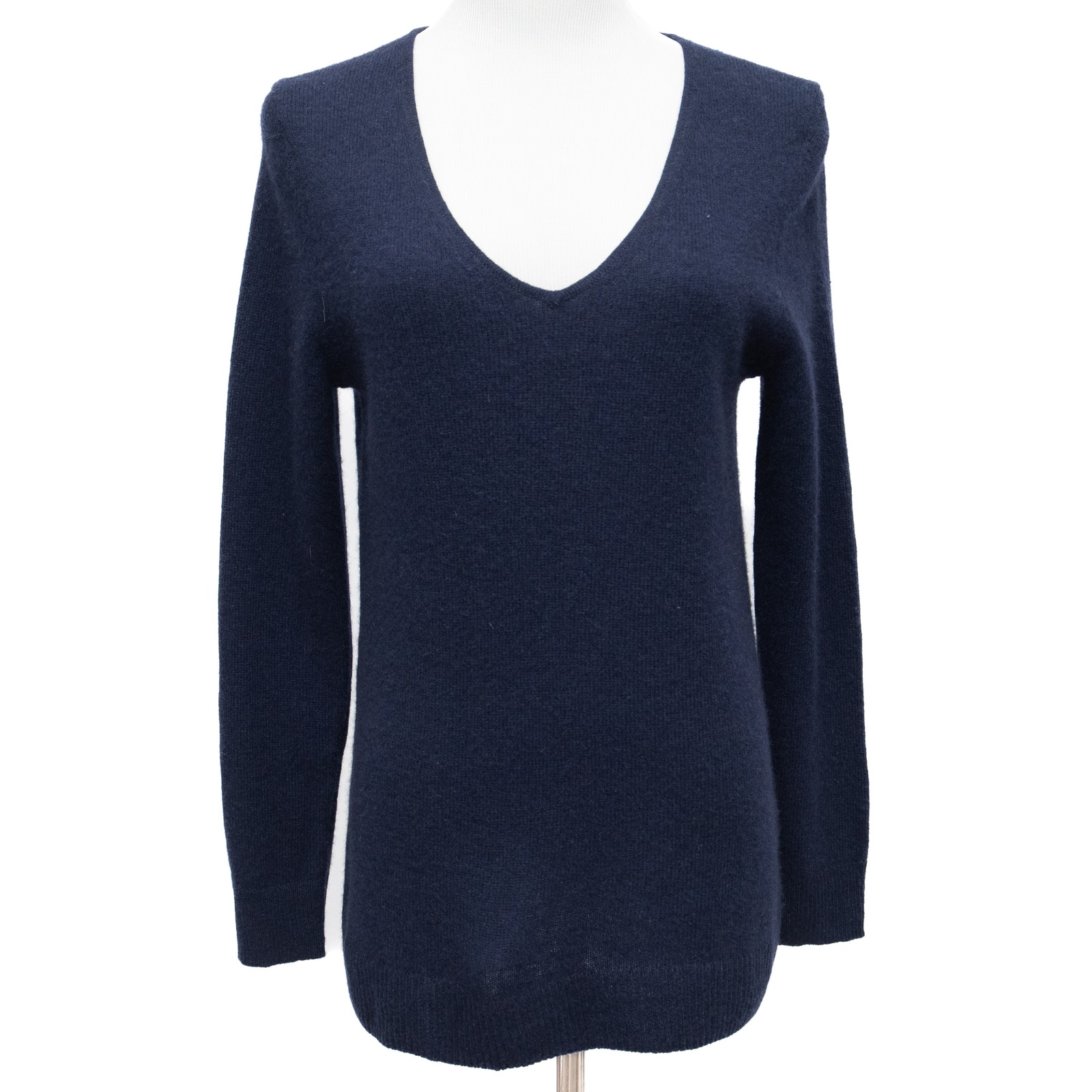 41 Hawthorn Navy Blue 100% Cashmere V-Neck Sweater Size Small