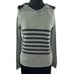 SUNDRY Olive Green Black Striped Long Sleeve Pullover Cotton Blend Hoodie Size 1