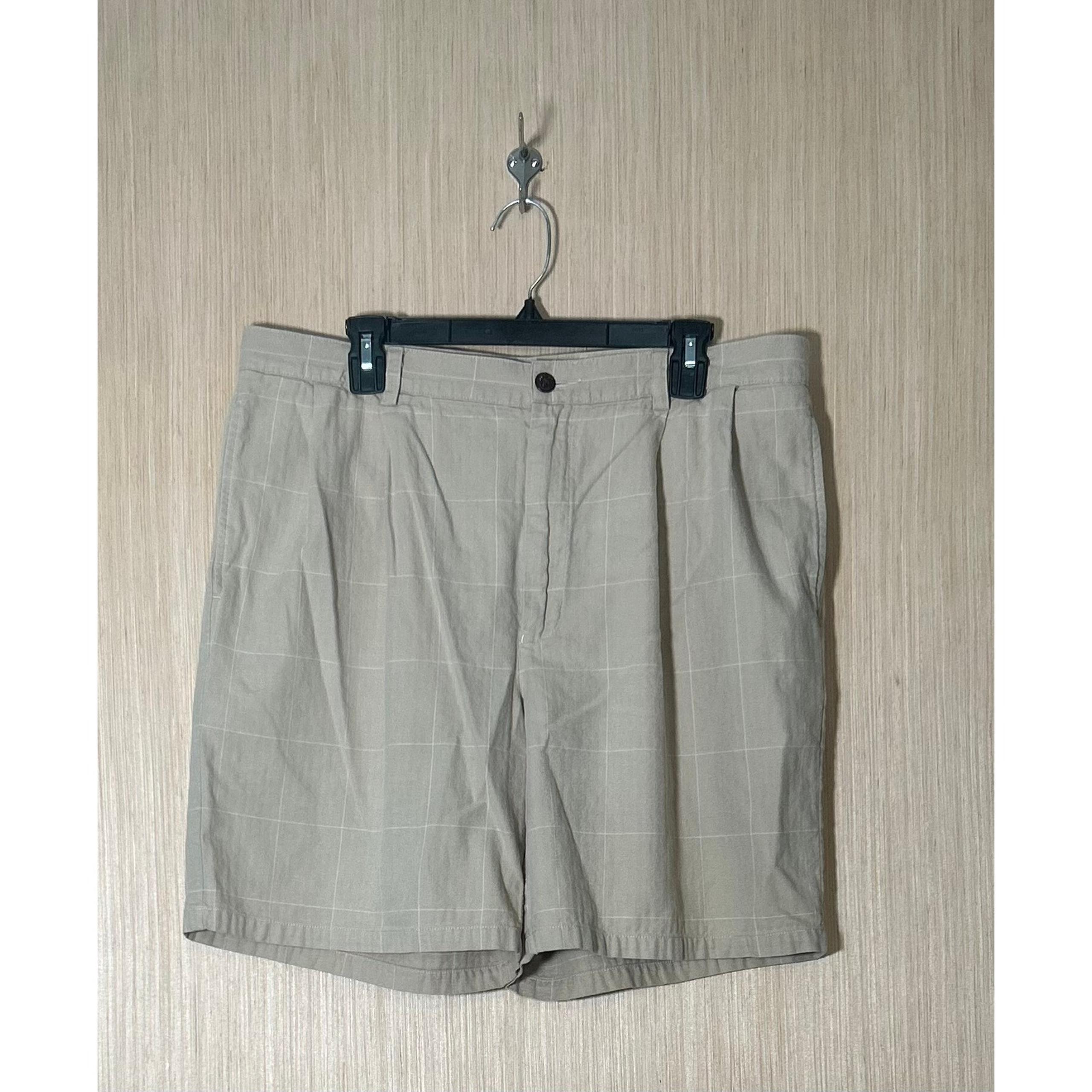 Vintage Nautica Nantucket Men's Plaid Shorts Casual Summer Khaki Beige Size 36