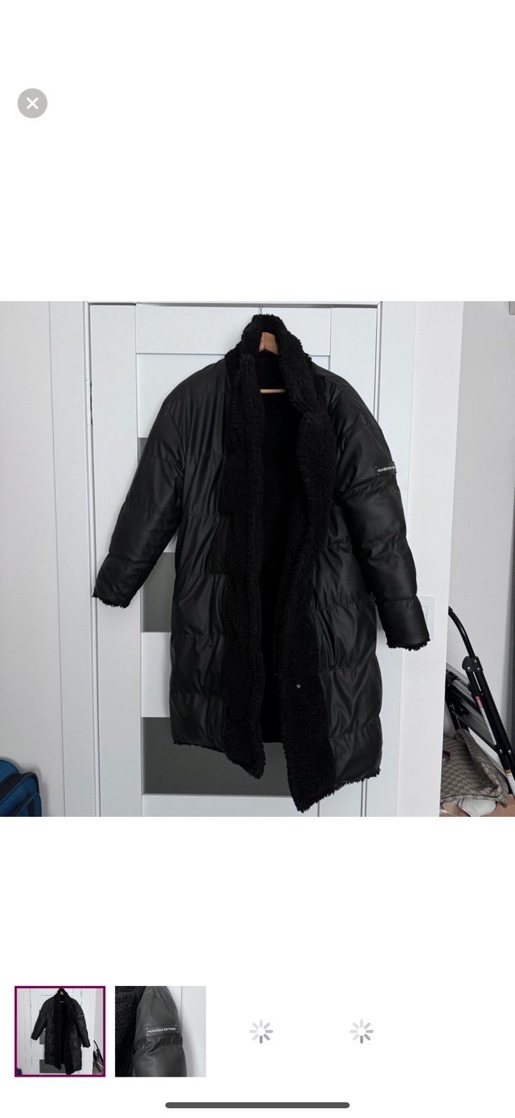 Maniere De Voir Reversible Black Puffer Coat Size Small