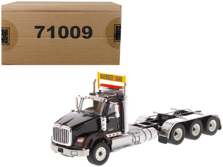 International HX620 Day Cab Tridem Tractor Black 1/50 Diecast Model by Diecast