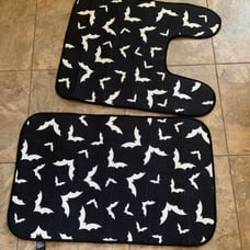 Dolls Kill Bats Bath Shower Mats Rugs Set Duo Black NWT
