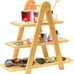 NEW 3 Tier Serving Tray Bamboo Party Serving Trays Wooden Tiered Cupcake Stand