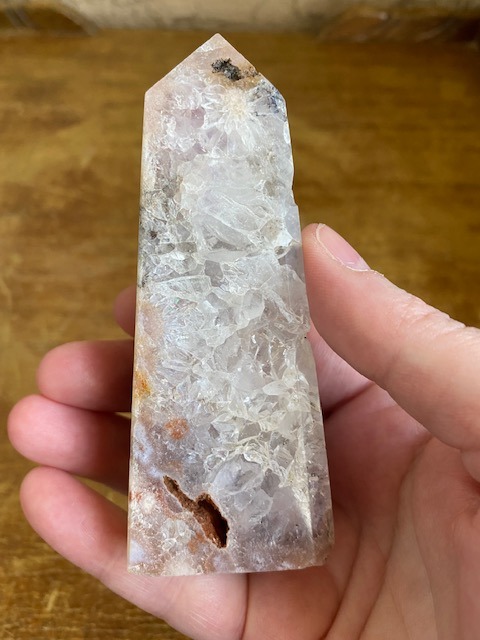 TowerFlower Agate Crystal Tower with rainbows cherry blossom altar Mother's Day