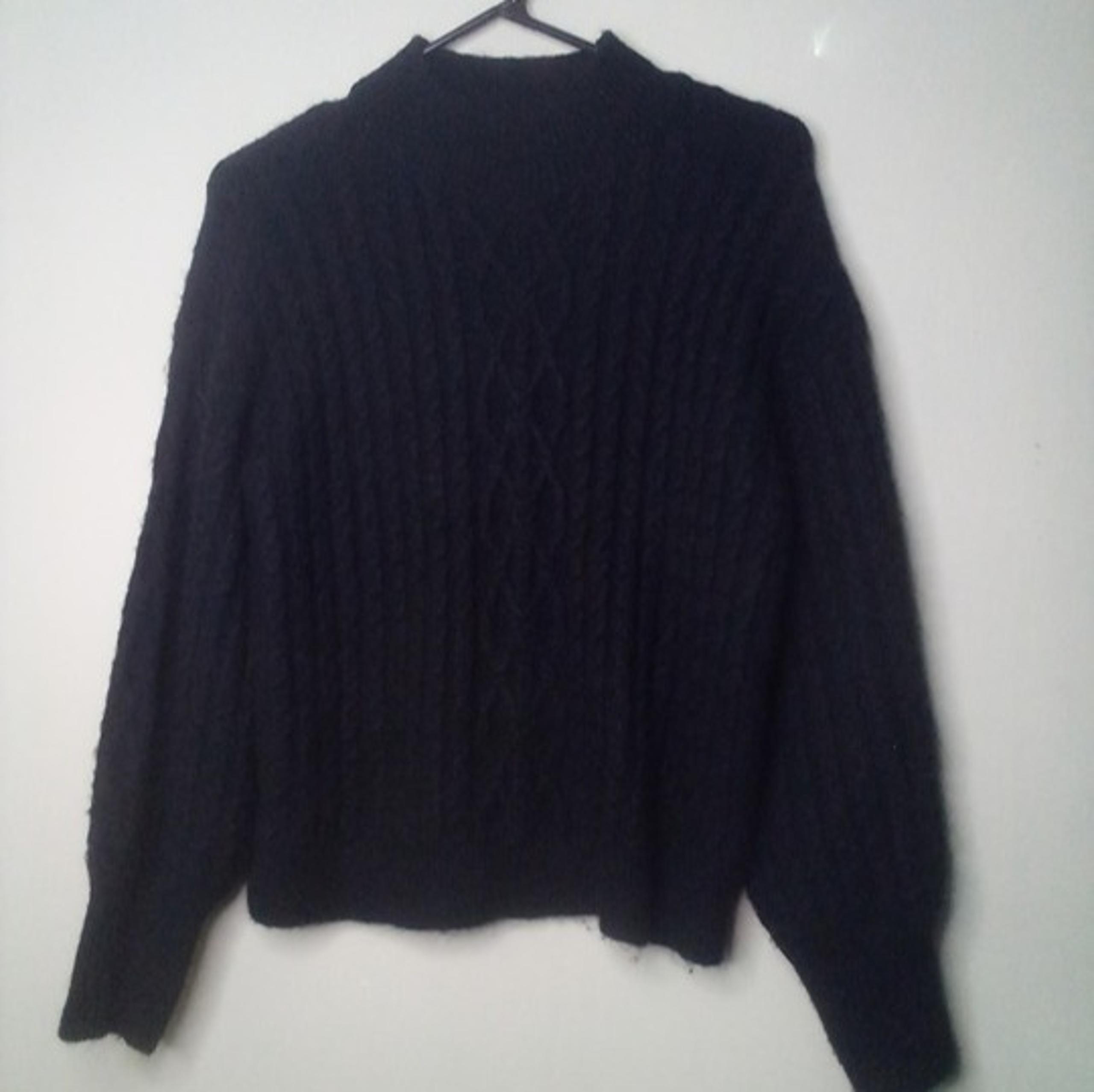 Vince Camuto Sweater Pullover S Long Sleeve Mock Neck Chunky Textured Black