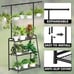 3-Tier Heavy-Duty Metal Plant Stand for Indoor and Outdoor Use, Hanging Plant Sh