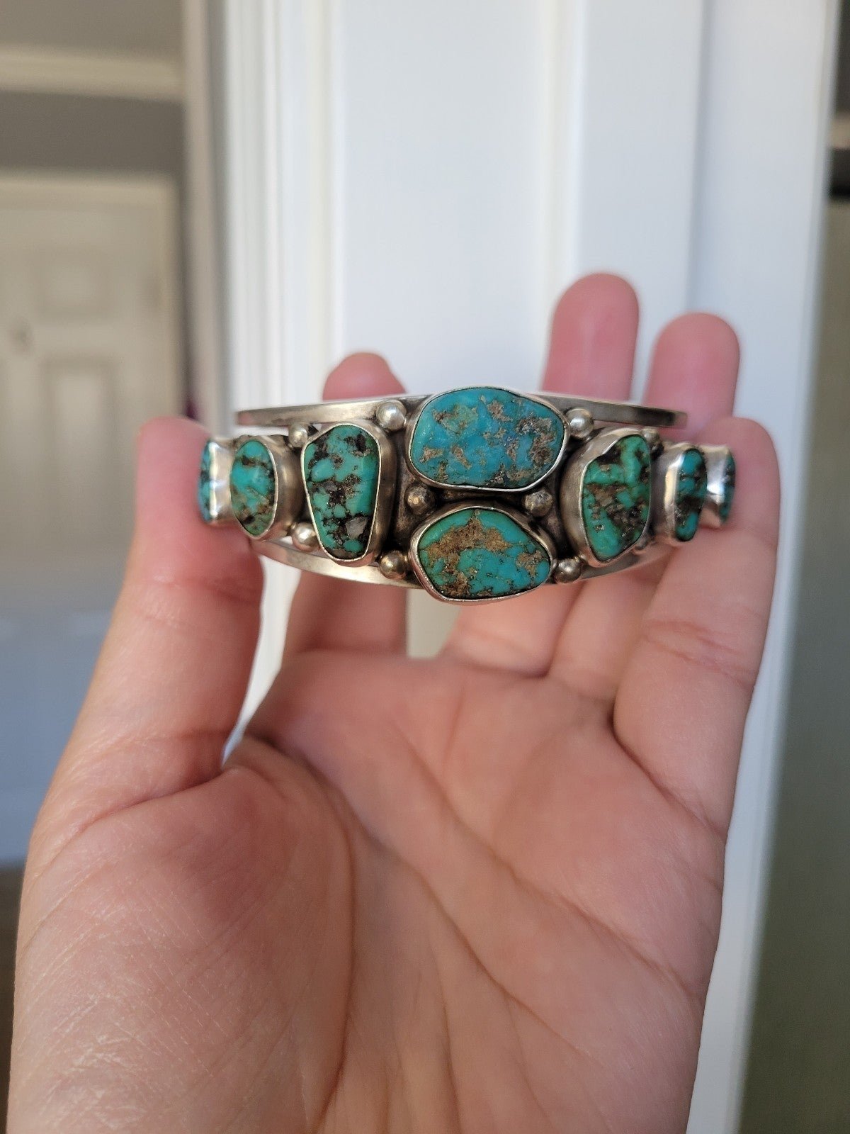 Vintage Sterling Silver Turquoise Cuff Bracelet