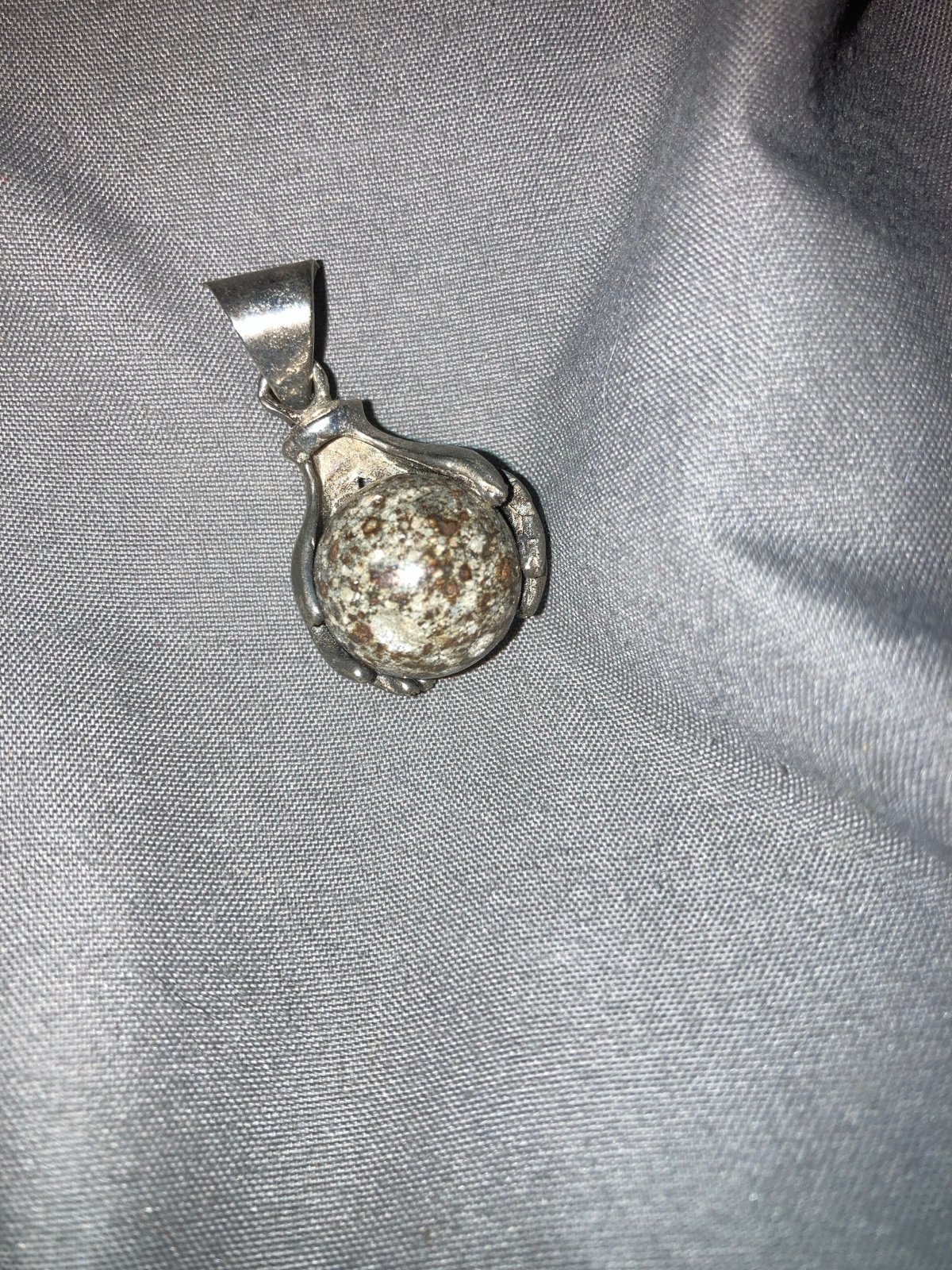 Authentic Meteorite & Sterling Silver Pendant NWA 869