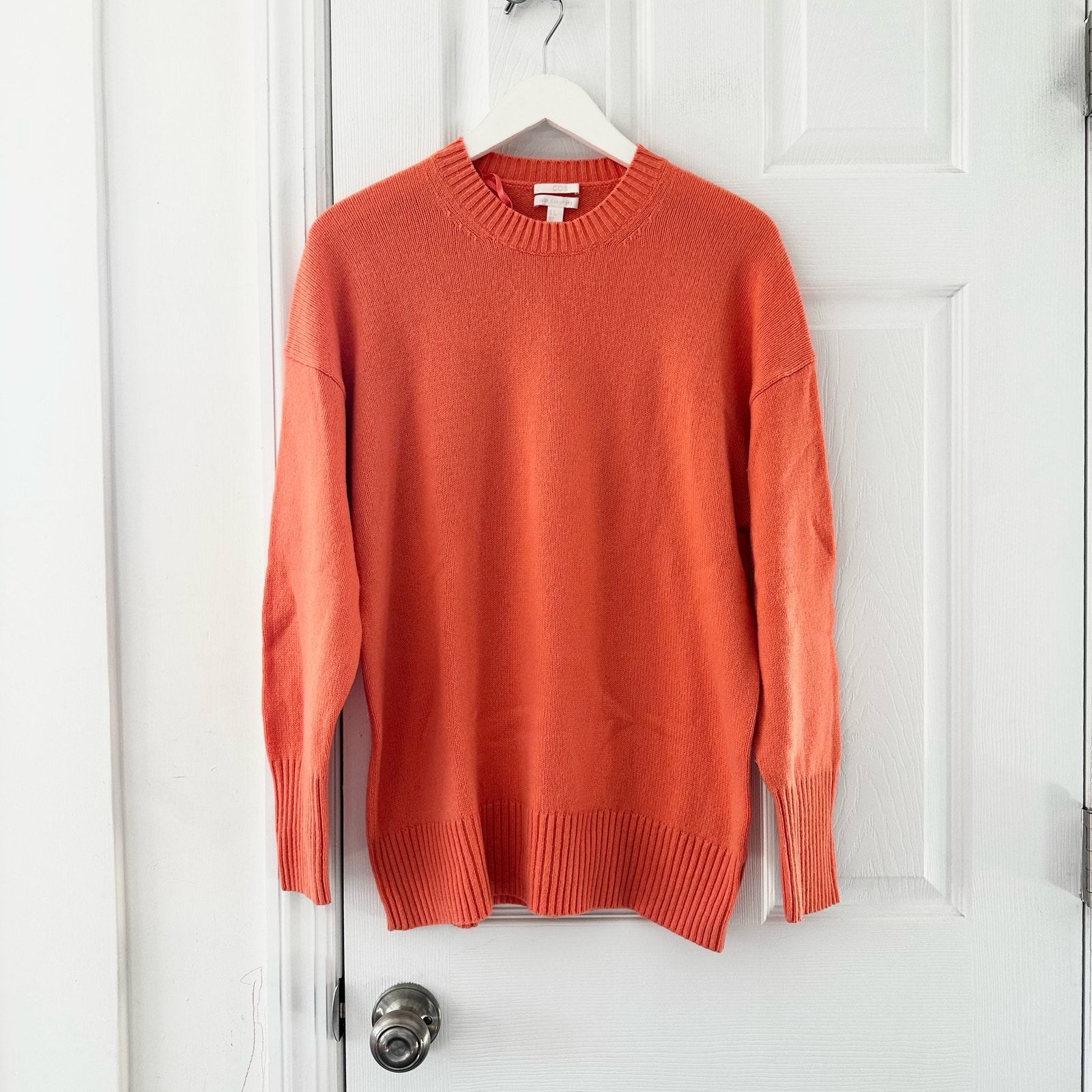 COS Orange Peach Oversized Cashmere Jumpers Sweater Small
