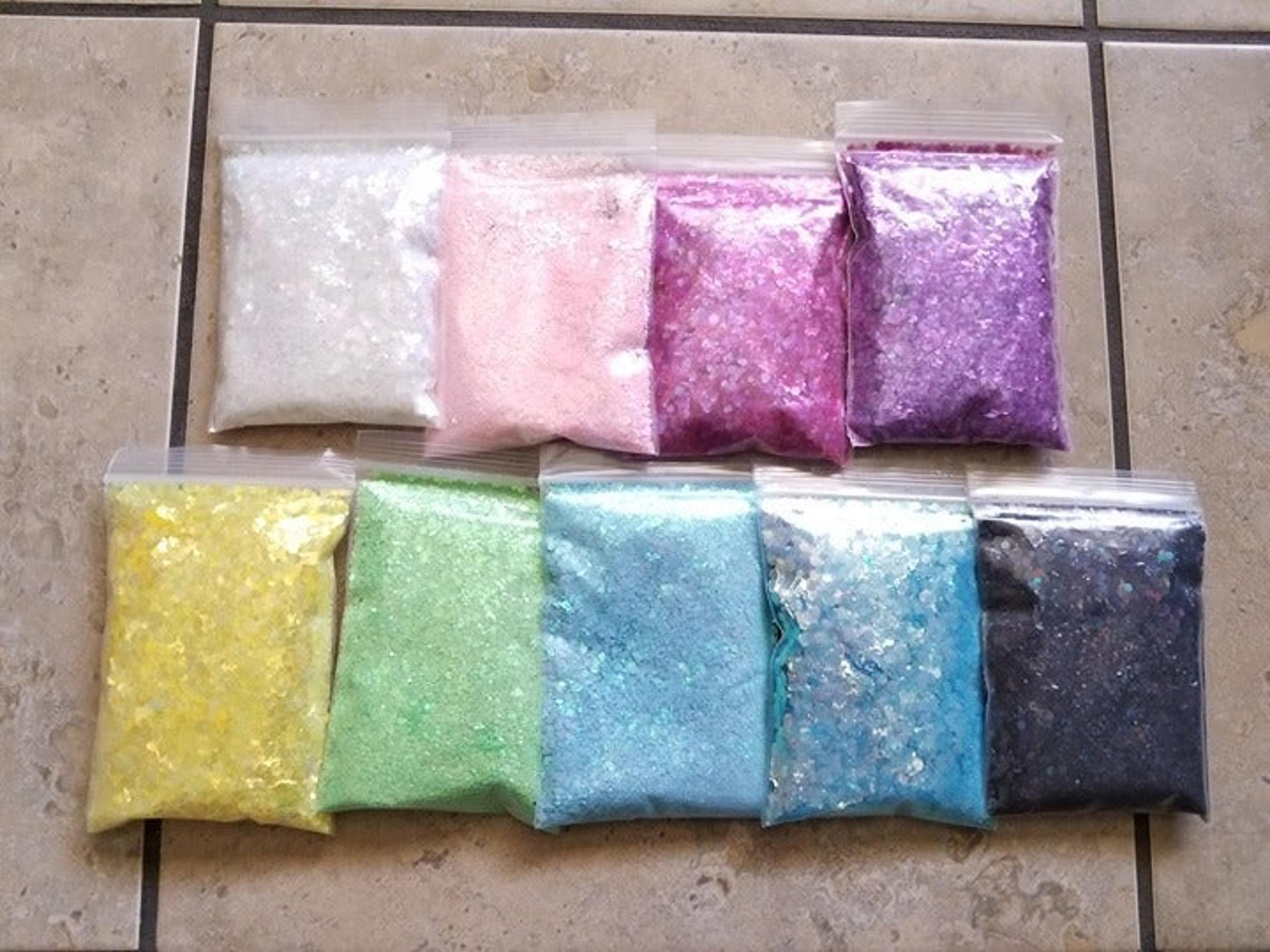 50g/Pack Holographic Nail Glitter Powder Sequin Bundle 9 Packs