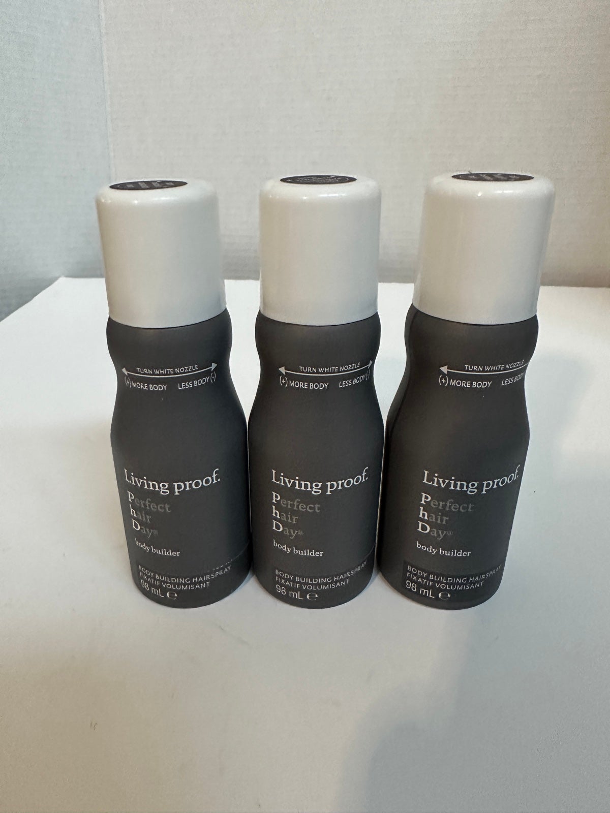 3 Set Living Proof PhD Body Builder Hairspray 98 ml each New