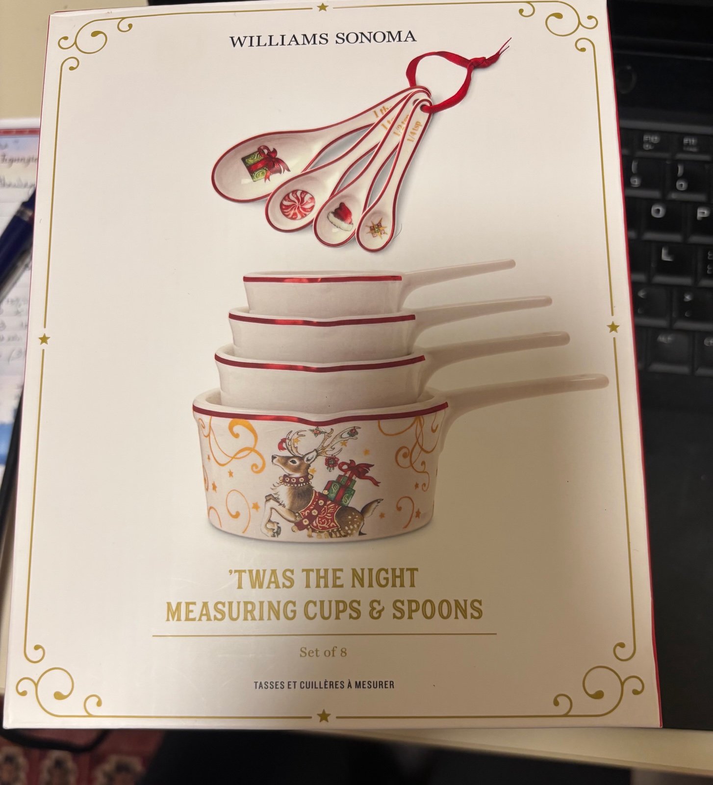 Williams Sonoma Twas The Night Before Christmas Measuring Cups & Spoons NEW