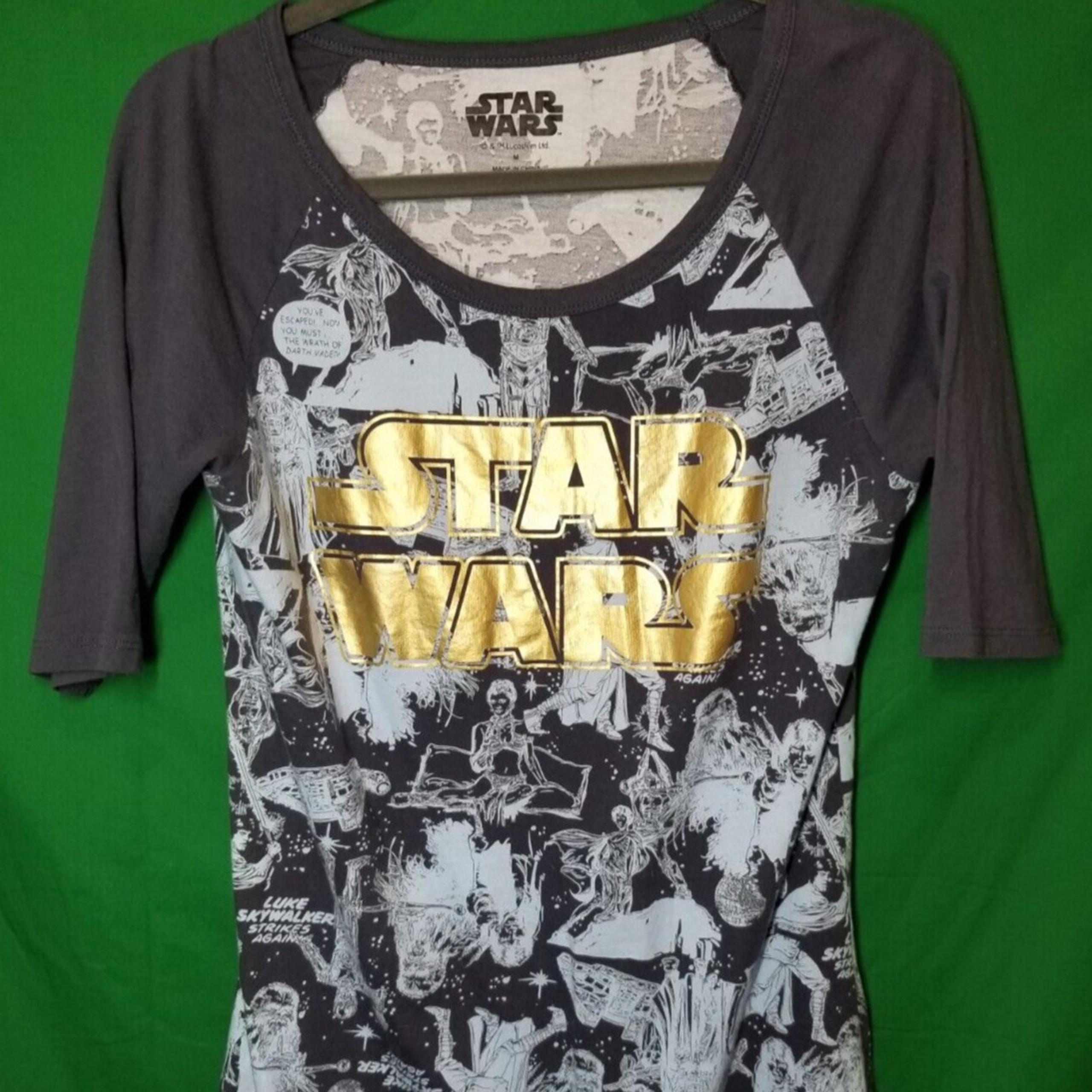 Star Wars Nightgown Shirt Adult Women's Size Medium 3/4 Sleeve Pajama