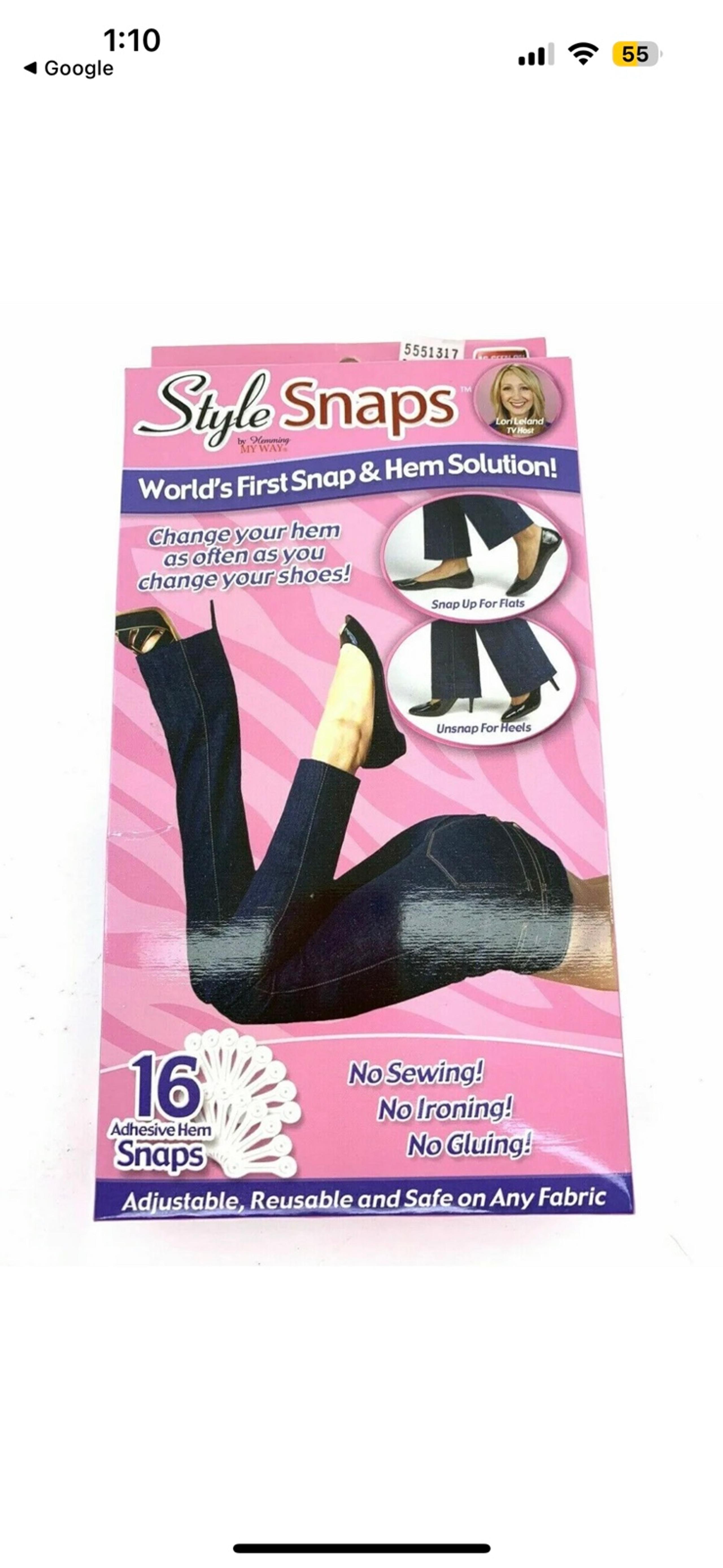 As Seen on TV Style Snaps 16 Adhesive Snaps no sew hem tape reusable belt holder