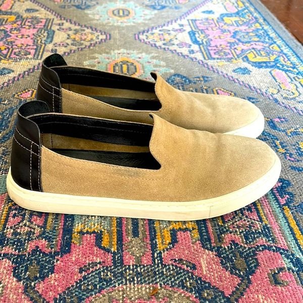 Sandro Paris suede leather slip on flat shoes sz 41