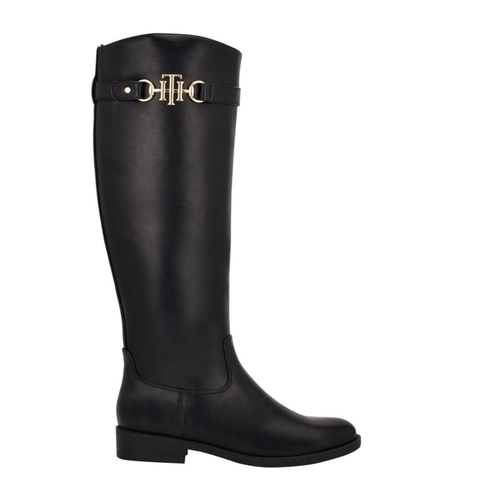 Tommy Hilfiger Inezy Riding Boots, Black Size 8.5 in Original Box Retail 149.50