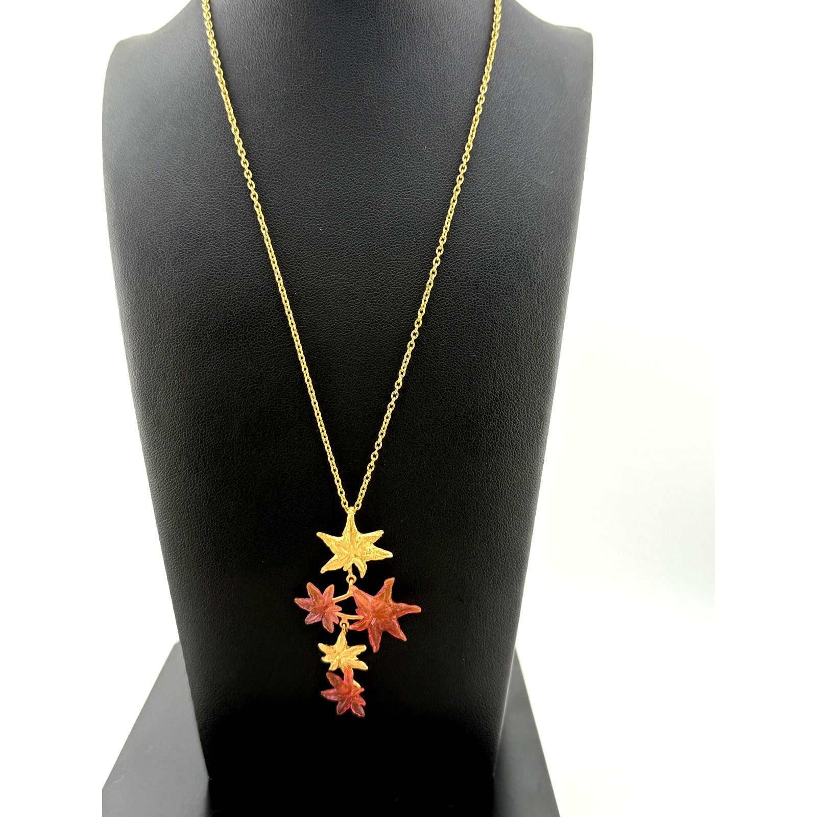 Michael Vincent Michaud 18K Gold Plated Japanese Maple Pendant Necklace