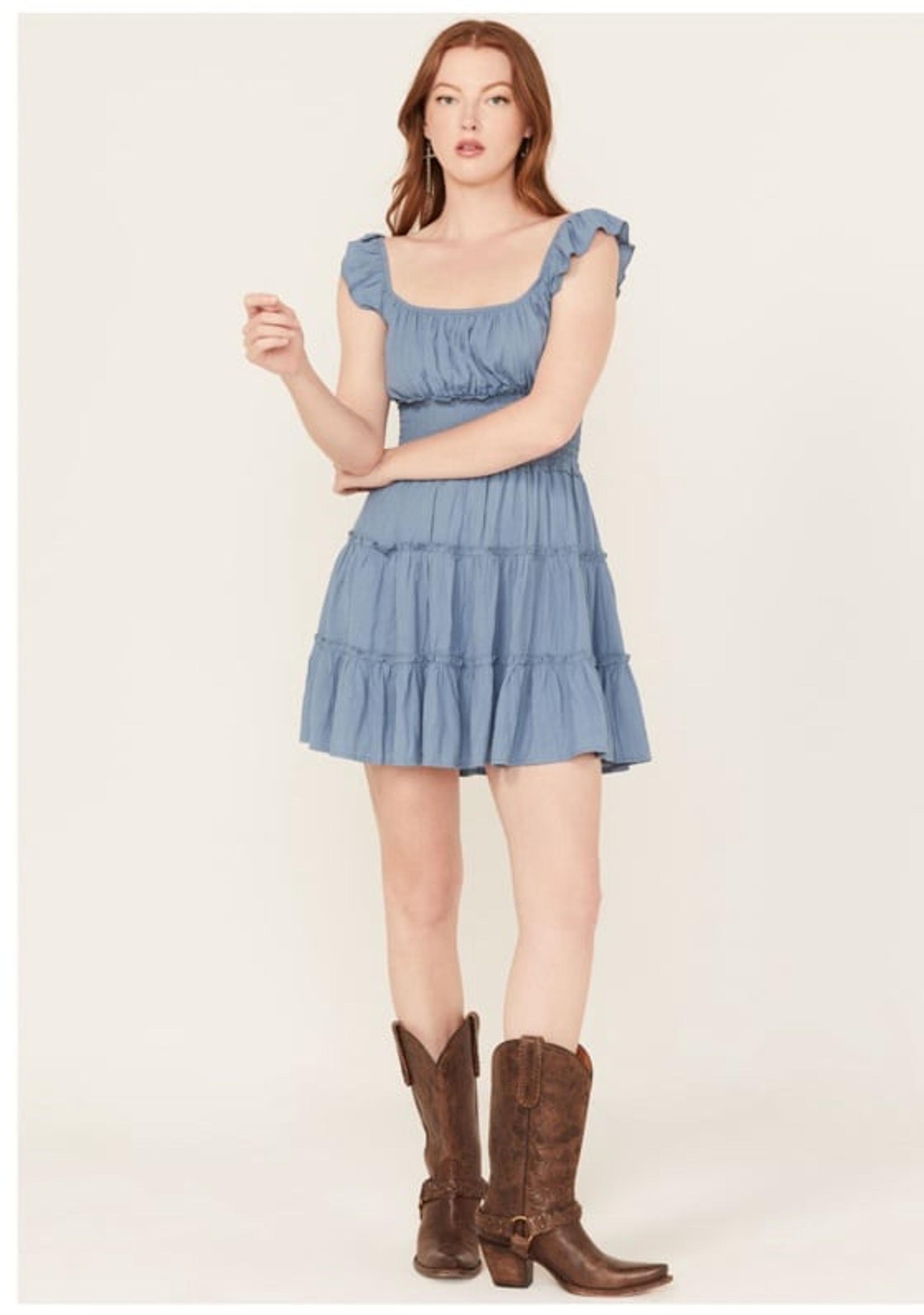Trixxi Women's Smocked Waist Mini Dress