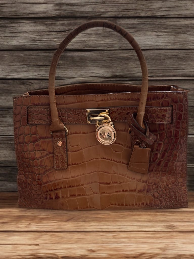 Micheal Kors crocodile type leather satchel