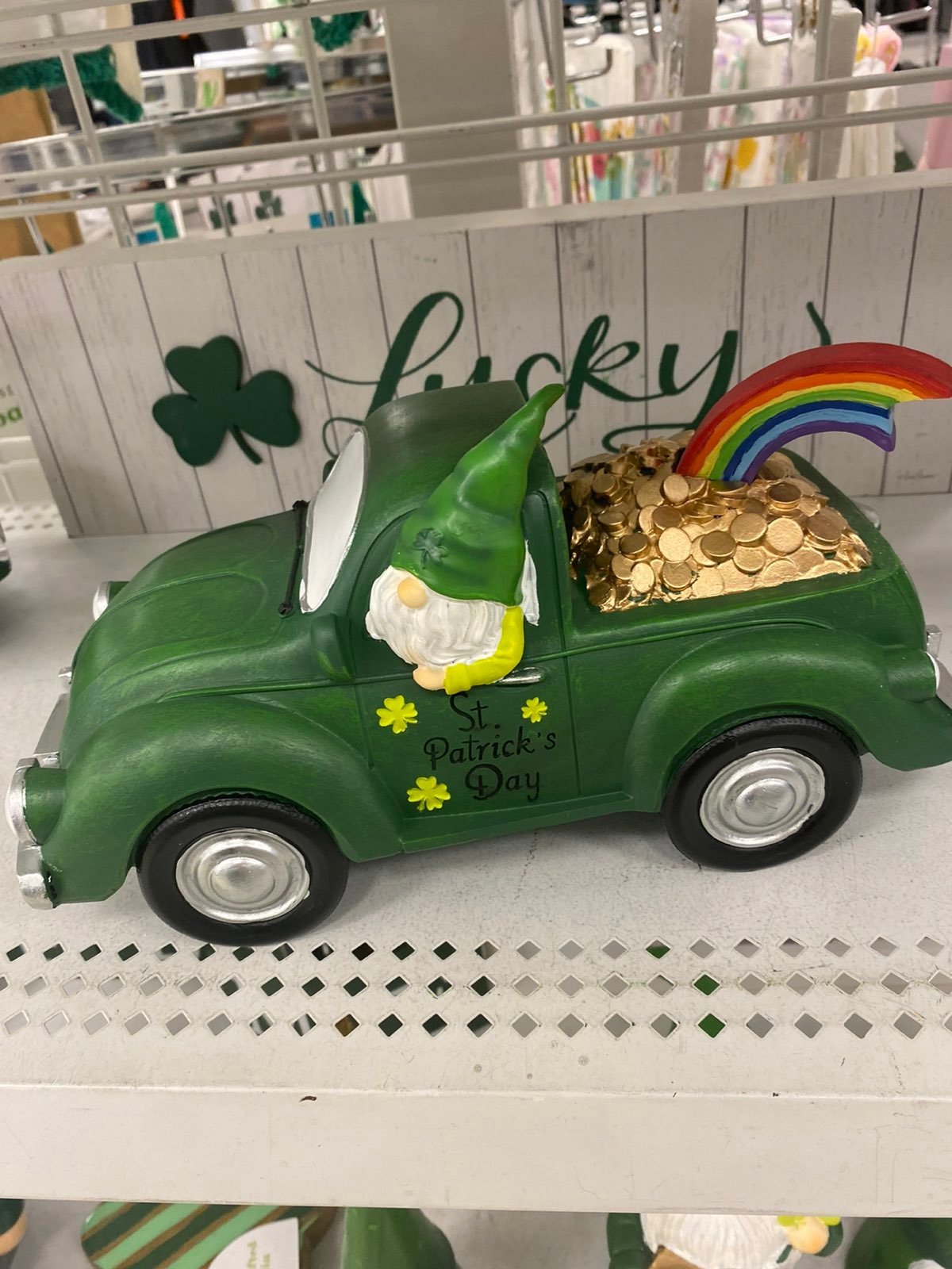 St. Patrick's Day Gnome Truck Decor