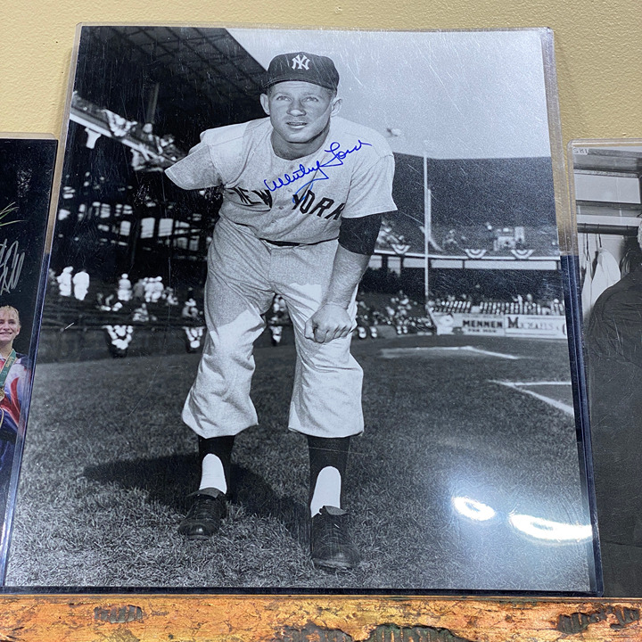 Original Signed Whitey Ford Autograph New York Yankees Baseball MLB Poster