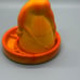 McKee Style Candy Corn Bittersweet Bottoms Up Shot Glass With Coaster By Rosso