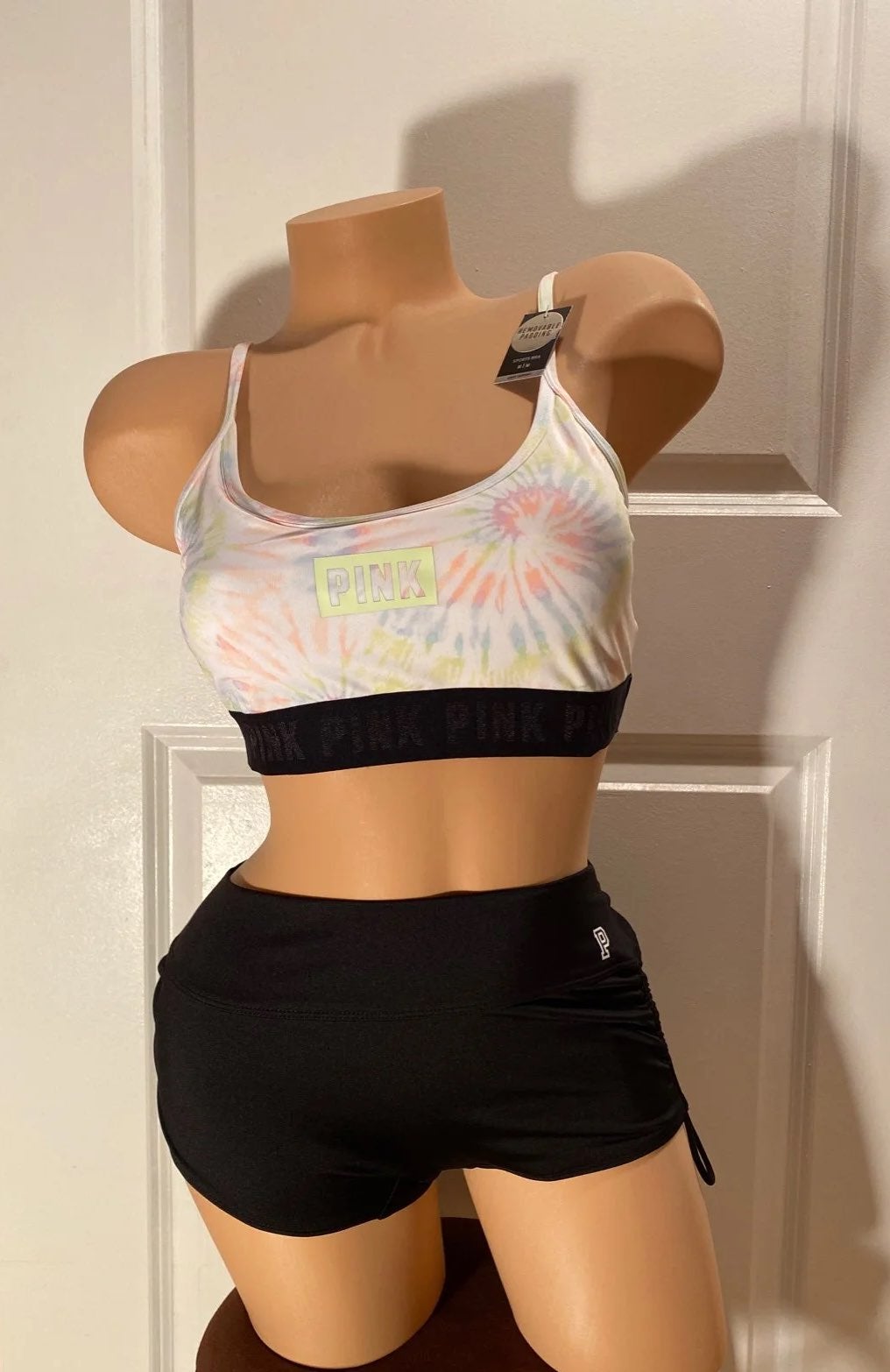 VS pink gym swim set size M padded NWT