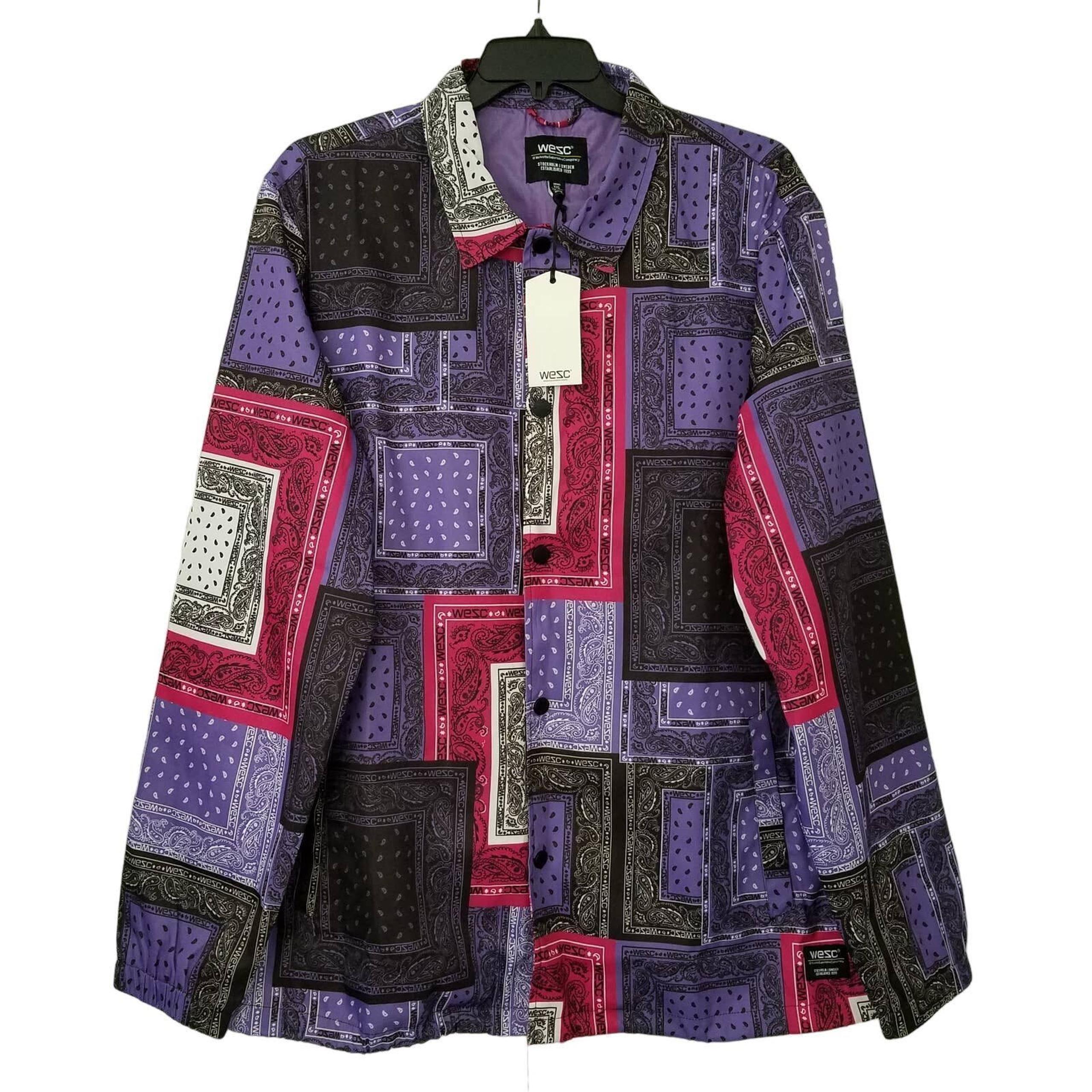 Wesc Coach Patchwork Bandana Jacket Paisley Purple Mens XXL Womens XXXL NWT