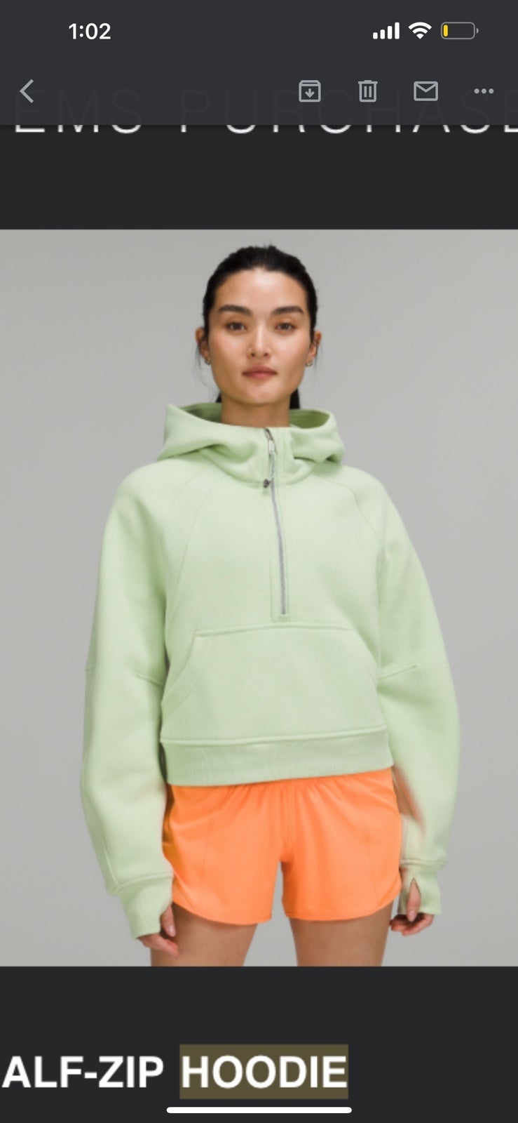Lululemon Scuba Zip Hoodie - Creamy Mint