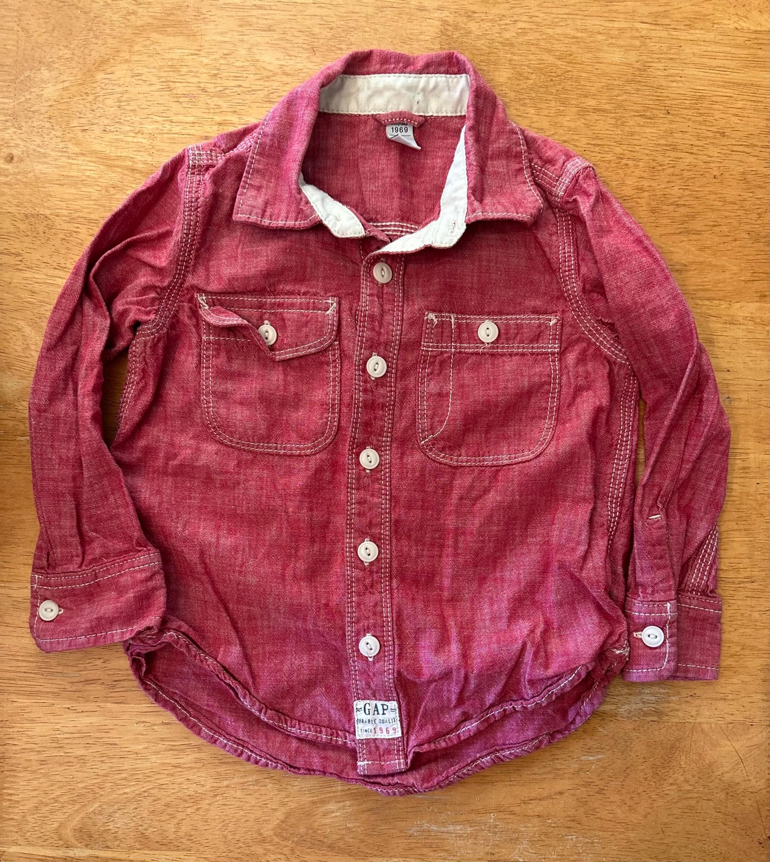 GAP Red Button Down Shirt Boys Size 4