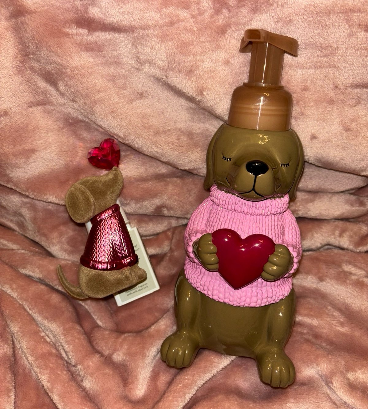 Bath and Body Works Valentine's Day Dachshund Soap Dispenser and Wallflower
