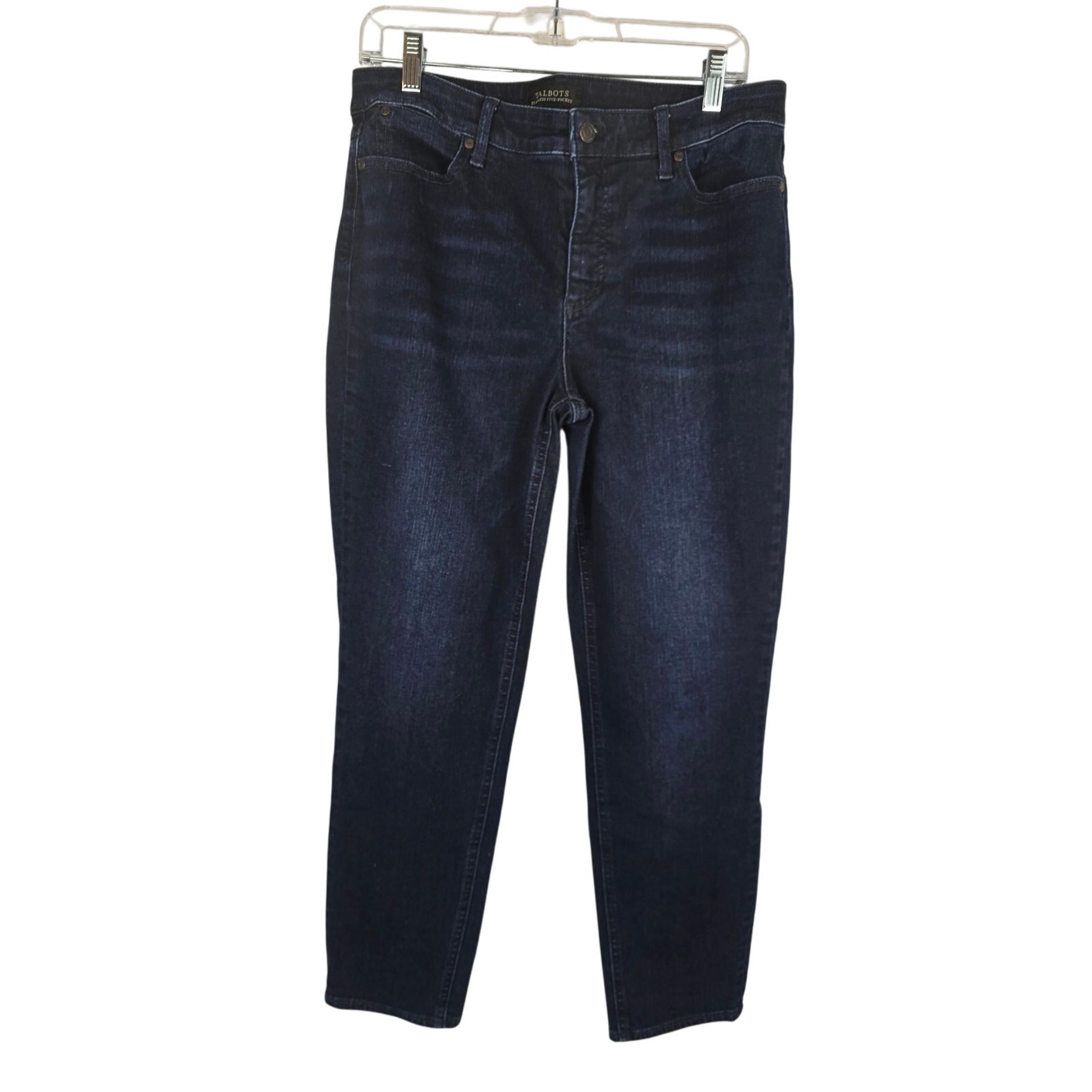 Talbots Flawless 5 Pocket Slim Ankle Whiskering Medium Wash Women's Jean's 12