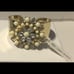New~Susan Graver Gold Floral Cabochon Cuff Bracelet