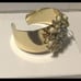 New~Susan Graver Gold Floral Cabochon Cuff Bracelet