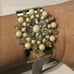 New~Susan Graver Gold Floral Cabochon Cuff Bracelet