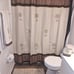 Full Shower Curtain set, PLUS brown metal curtain rings.