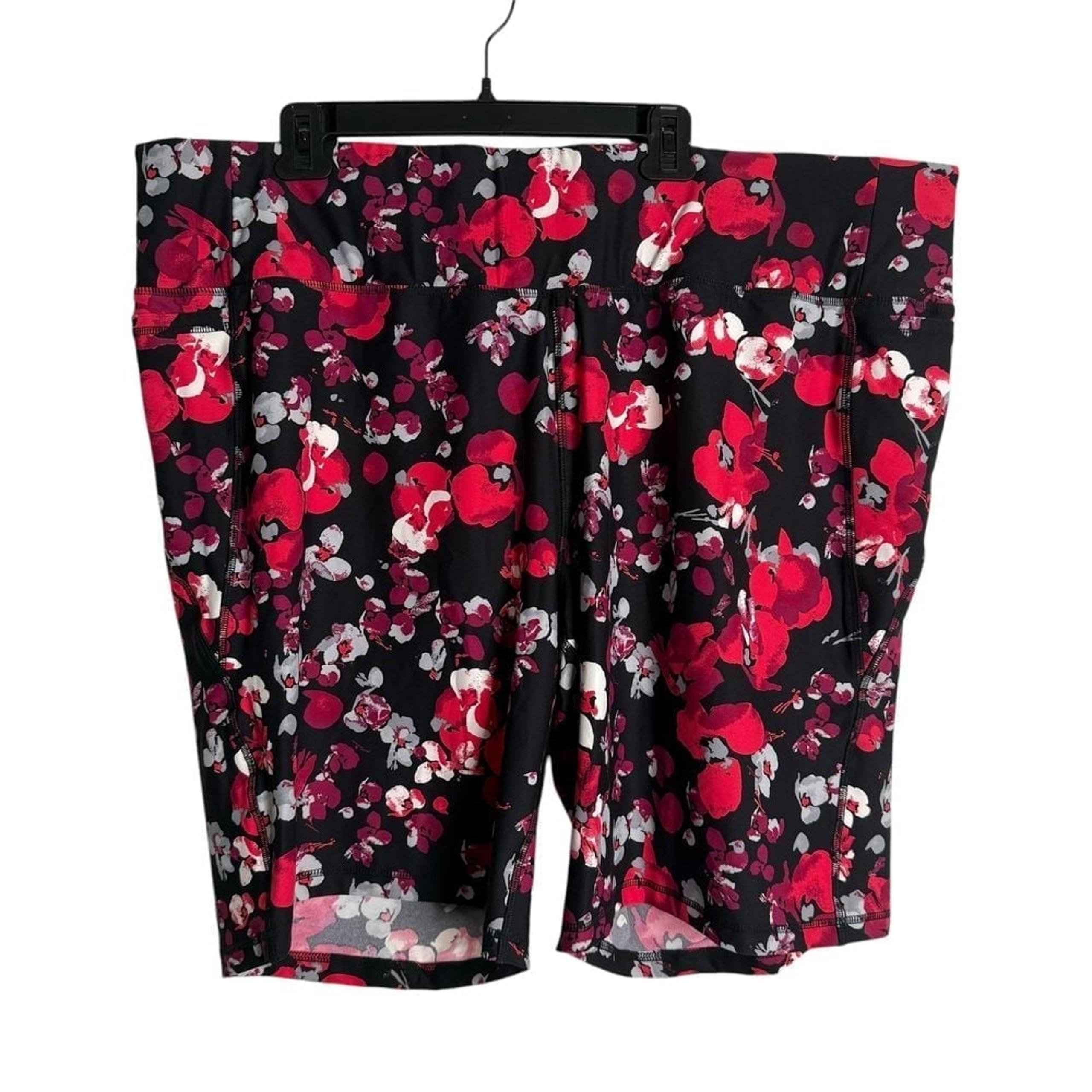 Lane Bryant LIVI Active Shorts Womens 30/32 Floral Print Quick Dry Stretch NEW