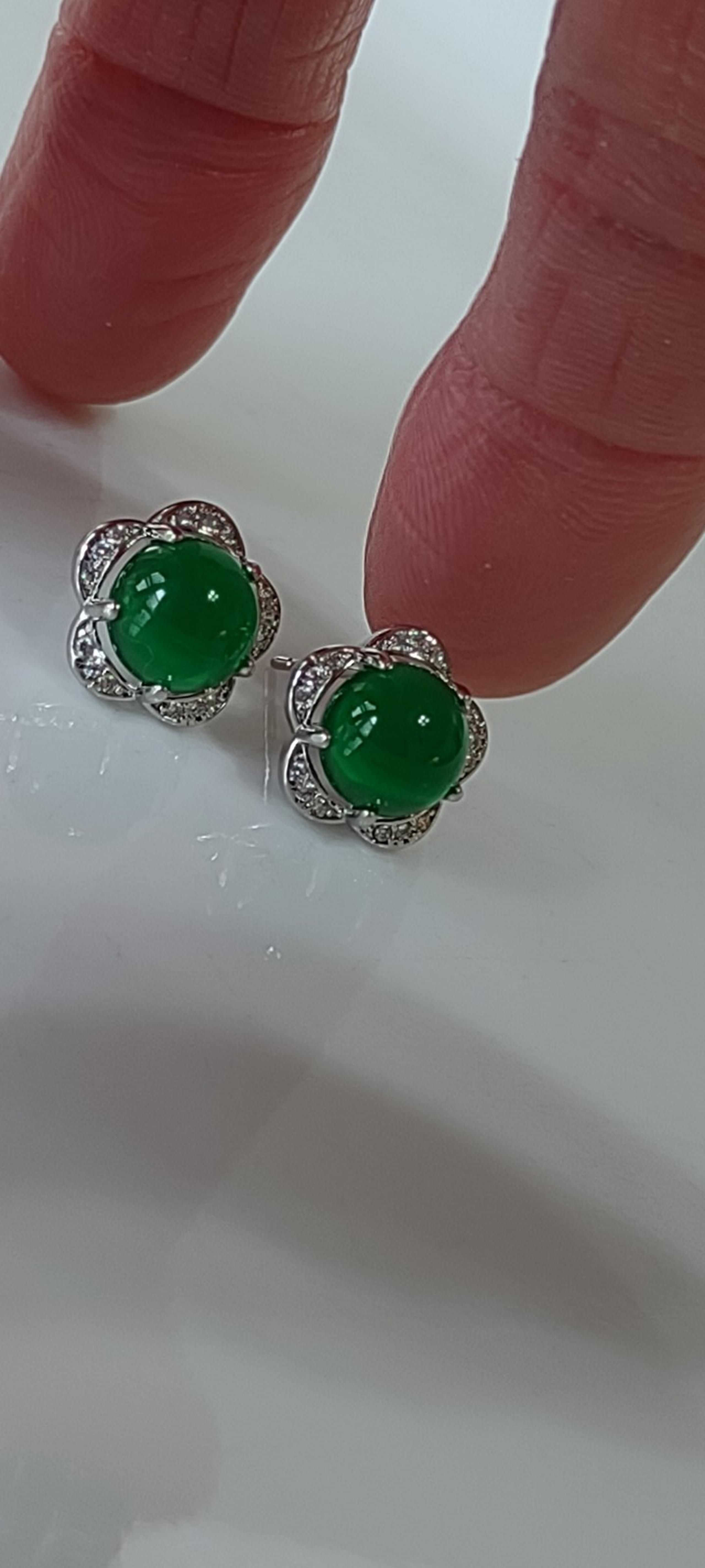 Tuesday sale 925 Sterling & Jade stud earrings
