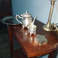 International Silver Silverplate 4 Piece Coffee Tea Set Pitcher Tray Cream Sugar