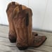 JB Dillon Goatskin Mens Brown Leather Inlaid Cowboy Western Boots 10 D JBM2213