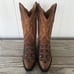 JB Dillon Goatskin Mens Brown Leather Inlaid Cowboy Western Boots 10 D JBM2213
