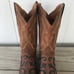 JB Dillon Goatskin Mens Brown Leather Inlaid Cowboy Western Boots 10 D JBM2213