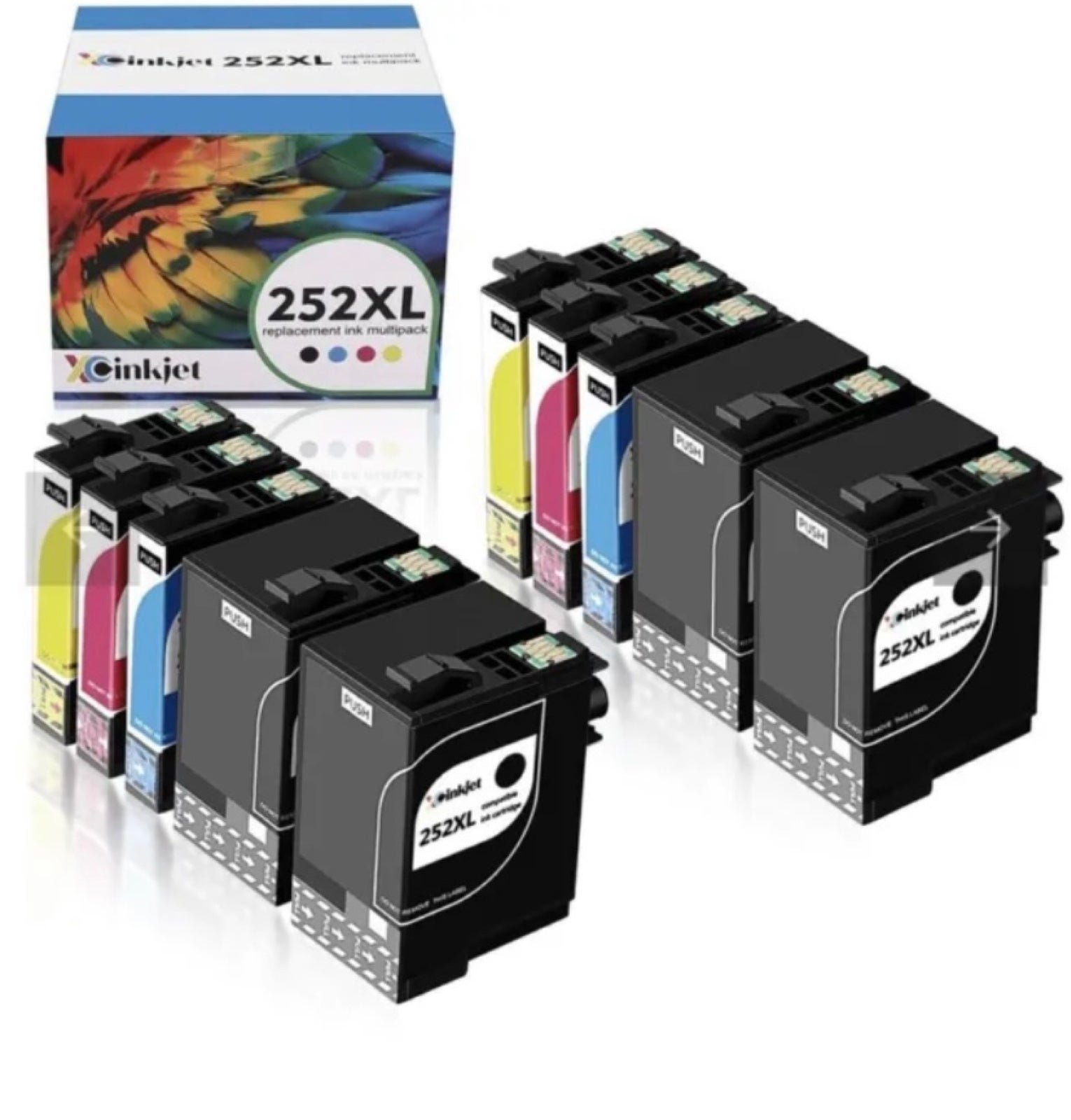 Xcinkjet Remanufactured Ink Cartridge Replacement Epson 252XL 10 Pack Multipack
