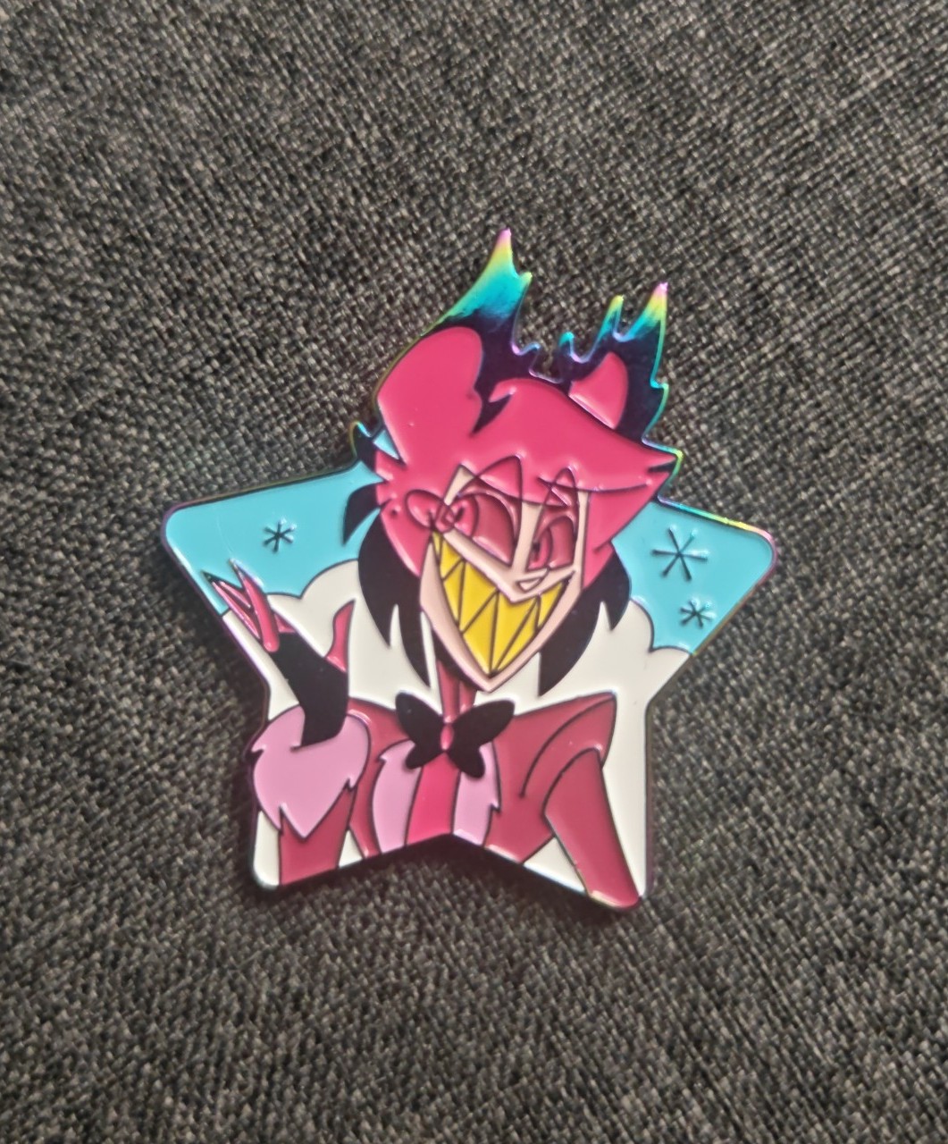Hazbin Hotel Alastor Winter Rainbow Pin