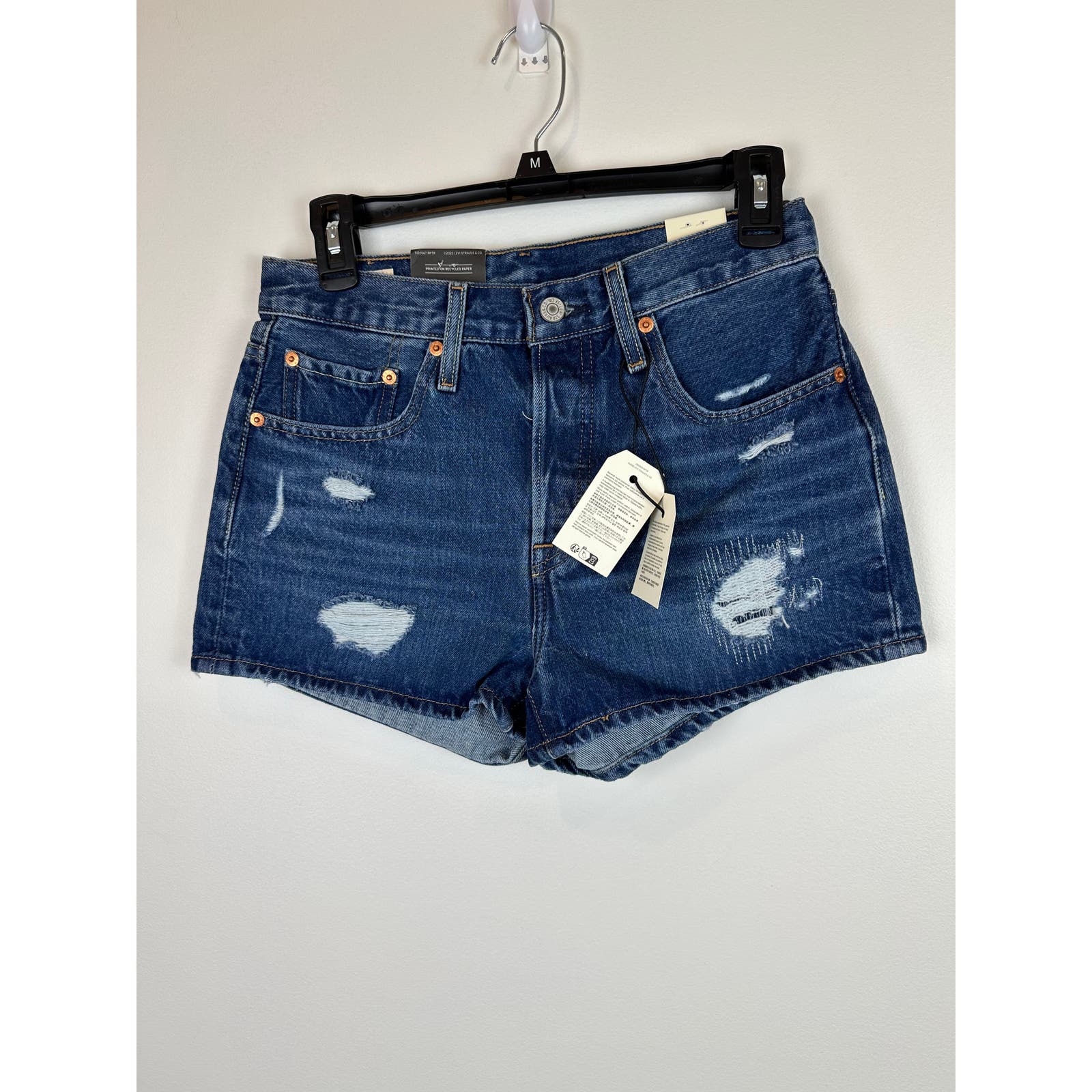 NWT Levi's 501 high rise dark denim Cuffed size 27 