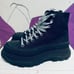 Alexander McQueen Black & Silver Tread Slick Sneaker Boots
