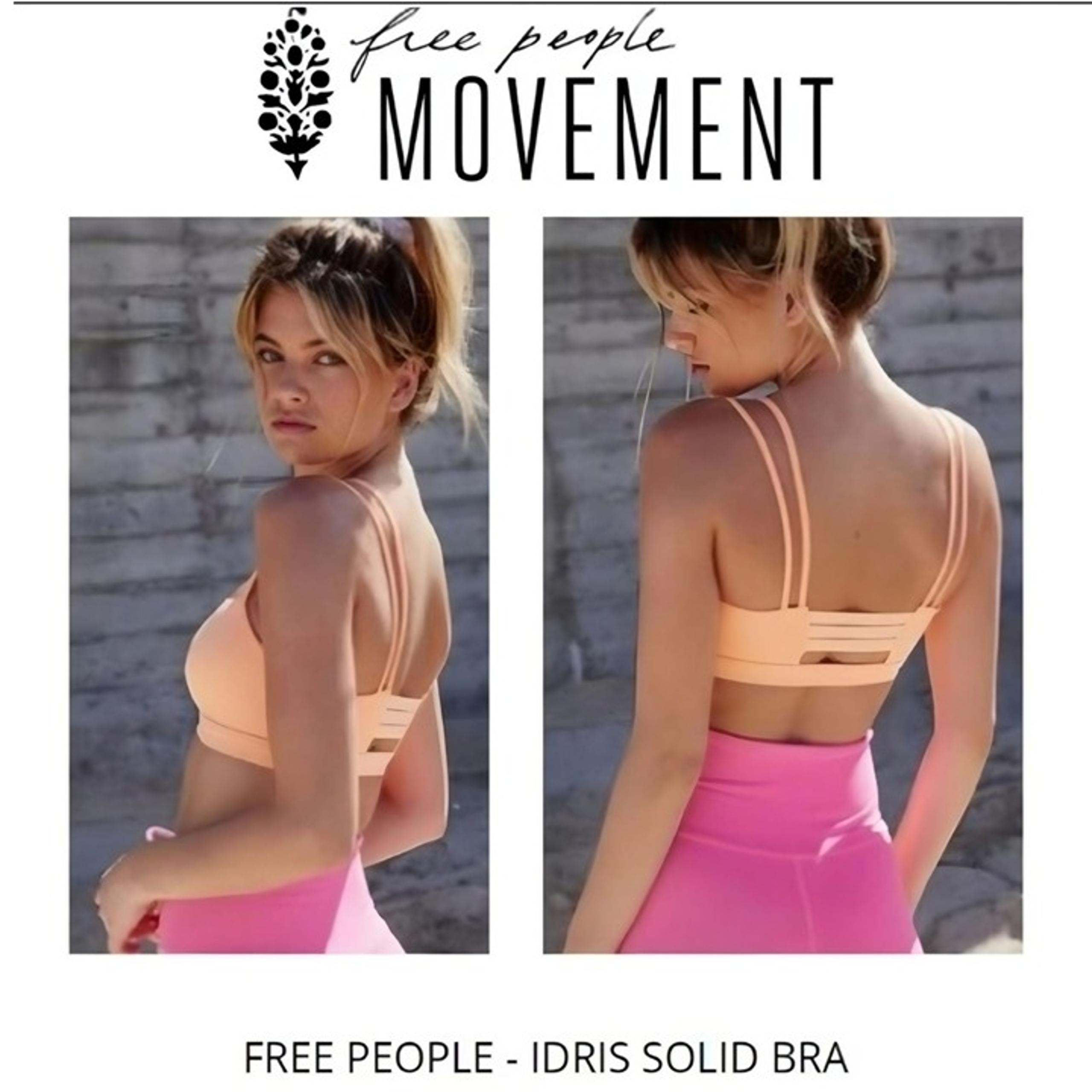 Free People Idris Solid Strappy Sports Bra Peach Womens Activewear Sz M or XS
