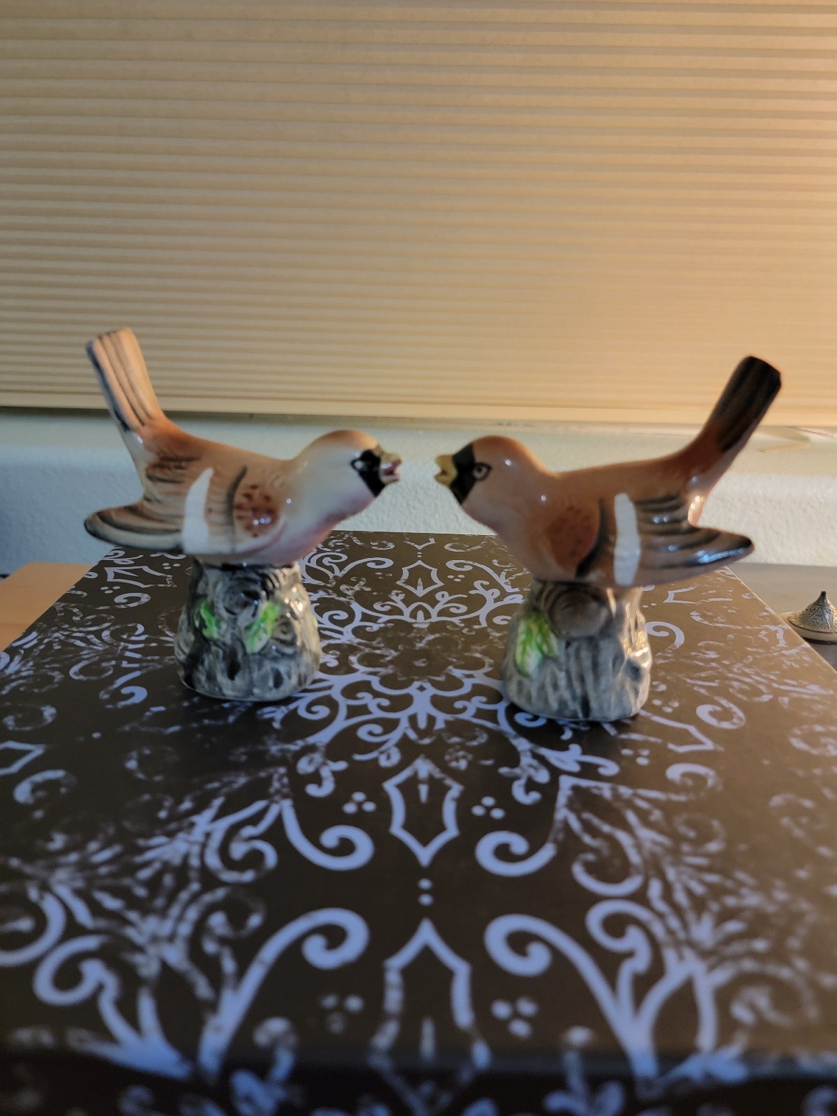 Vintage Mid Century Japanese Hand Painted Salt and Pepper Shakers- Set of 2.
