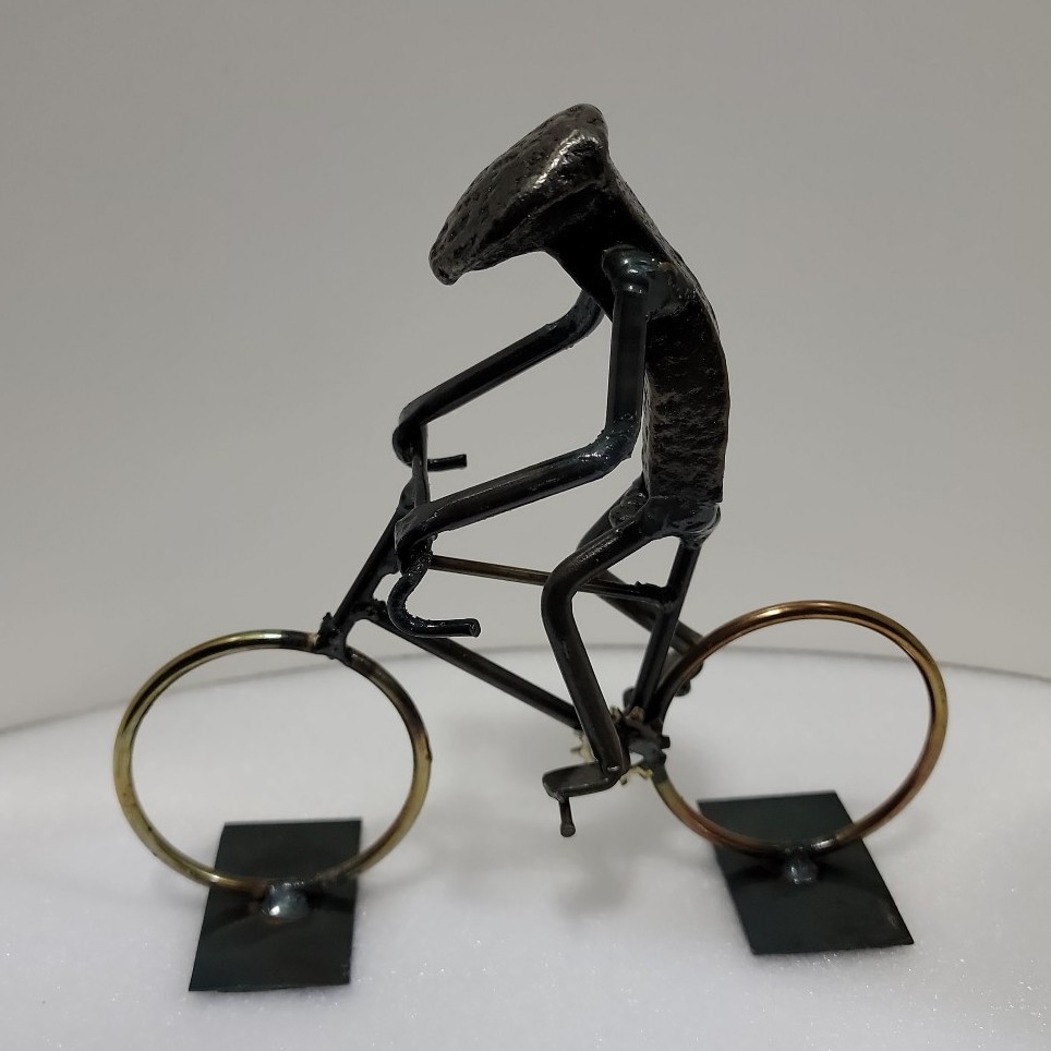 Shore Line Spikes Cyclist Metal Art John And Sandie Formato