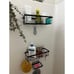3 Pack Shower Organizer with 20 Hooks, 3 Adhesive Hooks, Large Capacity Shelves